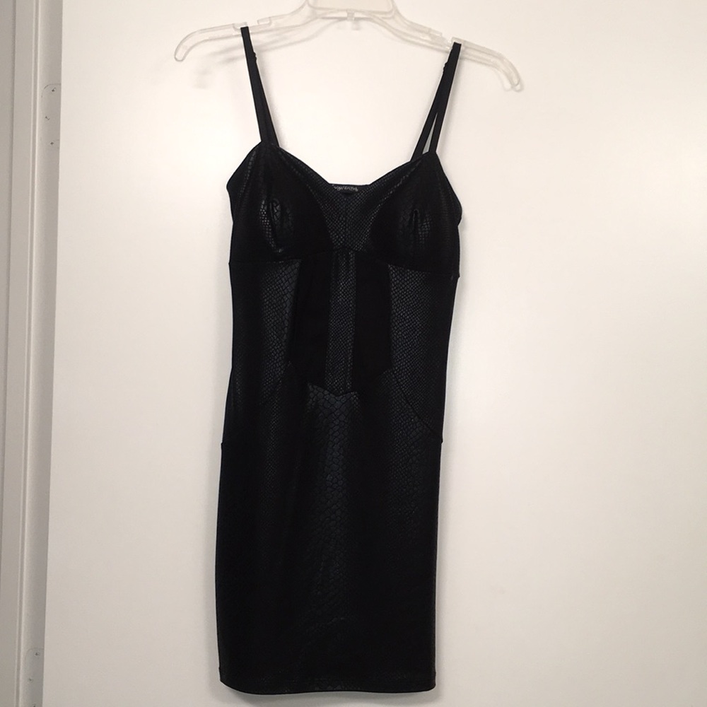 Foreign Exchange Snake Print Dress M Black